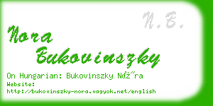 nora bukovinszky business card